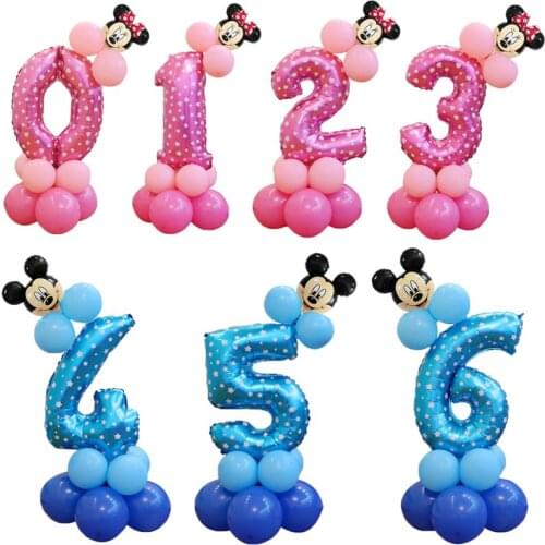 1Set Mickey Mouse Balloon Foil Balloon 32 Inch Number Balloon Christmas Wedding Festival Decoration Birthday Party Supplies