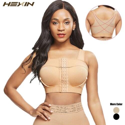 HEXIN Womens Compression Bra Fajas Reductoras Shapewear Waist Trainer Postpartum Post Surgery Adjustable Compression Garment