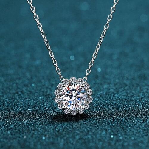 Passed Diamond Test Perfect Cut Moissanite925 Sterling Silver 1-3CT Pendant Necklace Women Trendy Luxury Jewelry Engagement Gift
