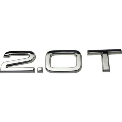 10pcsx3D Plastic Chrome Plated 2.0T Car Stickers Emblems Badges Emblemes Emblema