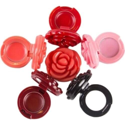 50pcs/lot New Empty Flower Shape Eyeshadow Powder Case, Elegant DIY Blush Compacts, Plastic Rose Shape Lipstick Sub Container