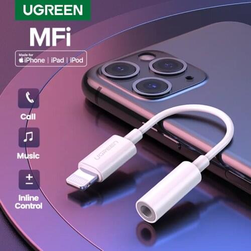 UGREEN Headphones Adapter for Apple MFi Certified Lightning to 3.5mm Jack Converter for iPhone SE/11/11 Pro Max/X XR XS XS Max