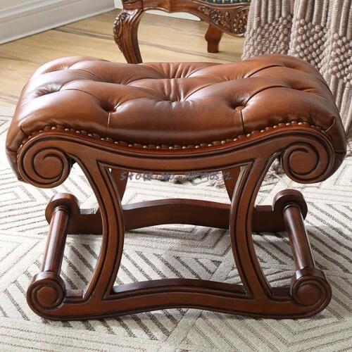 American and European solid wood shoe changing stool rocking chair stool entrance ottoman storage stool home entrance shoe cabin