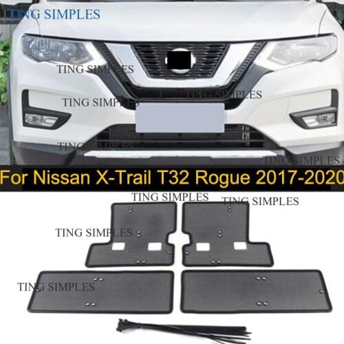 Car Front Grille For Nissan X-Trail X Trail T32 Rogue 2017-2020 Insert Net Insect Screening Mesh Cover Trim Protection Covers