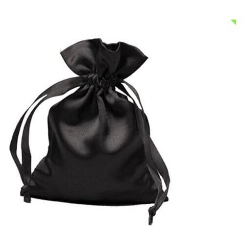 Free shipping 100/pcs satin small drawstring bag size 11*15cm jewelry bag wholesale custom gift pouch with logo for jewelry