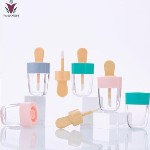FreeShip 50pcs 3.9ml Lipgloss Containers with Brush Tip Applicator Wand for DIY Cosmetics Reusable Sample Bottle