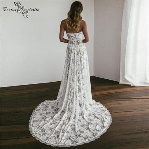 Boho Wedding Dresses for Bride 2021 Sweetheart Button Back A-Line Bohemian Bridal Gowns Plus Size Bohemian Vestido De Noiva