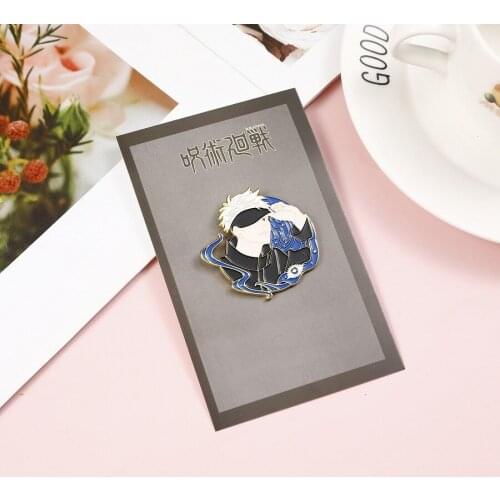 Anime Jujutsu Kaisen Gojo Satoru Cosplay Brooch Badge Prop Alloy Metal Man Woman Pin Props Accessories Decorations Gift Souvenir