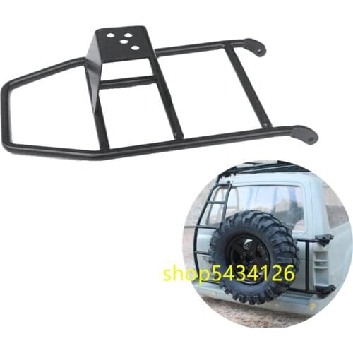Black Metal Tire Mount Holder For 1:10 Rc Car Toyota Land Cruiser LC80 Body Spare Tires Fixed Rack Rc Crawler Accessories Parts