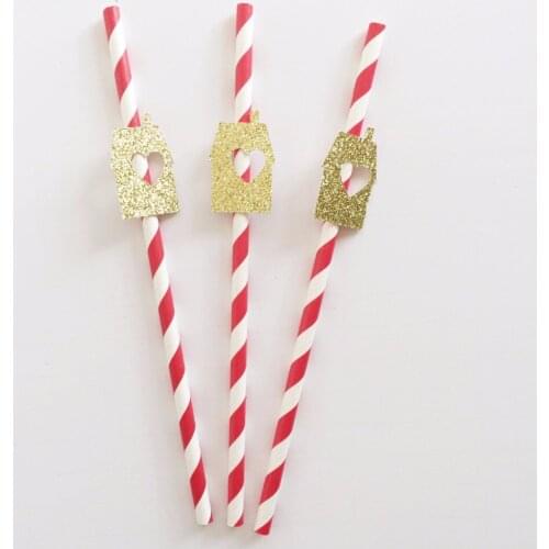 Housewarming Decor- Housewarming Party- Home Sweet Home- New Home Gift- Paper Straws- Decorative Straws- New Home Gift- House