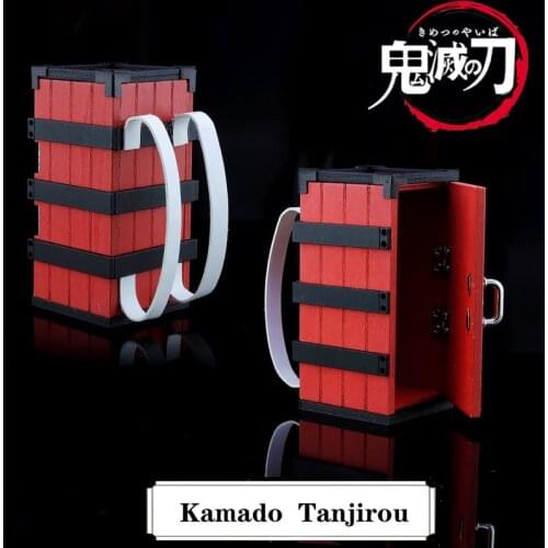 Demon Slayer Cosplay Kimetsu No Yaiba Kamado Tanjirou Agatsuma Zenitsu Hashibira Inosuke Kamado Nezuko Box Keychain Gift
