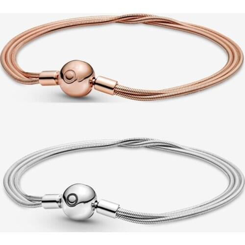 GChic Silver Rose Gold Moments Multi Snake Chain Bracelet Fit Original Charms Male Women Bracelet Jewelry Gifts Give Girlfriend