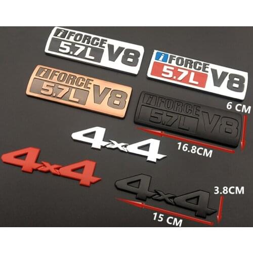 For Toyota Force 5.8L V8 4X4 Hybrid Metal Sticker for Highlander Land Cruiser Auris Aqua CHR Rav4 Kuga Corlla Camry Exterior Car