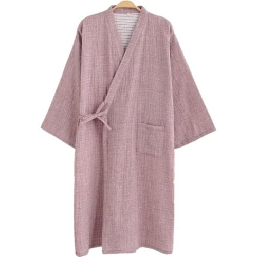 Cotton Robes Male Japanese Kimono Hombre Sleepwear Mens Bathrobe Home Wear Nightgown Men Dressing Gown Pijama Badjas