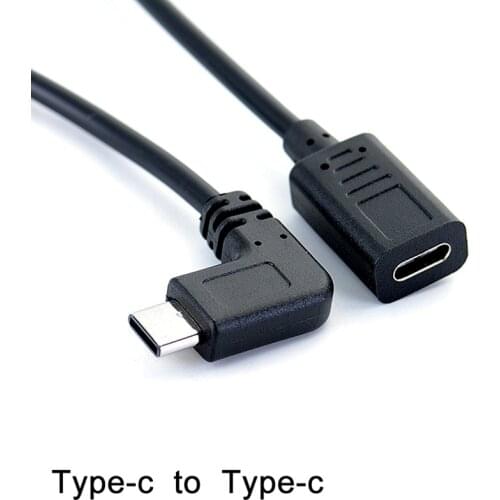 Type-c USB 90 Degree Male To Type-C Female Extension OTG Cable Extender Cord Cable 27cm