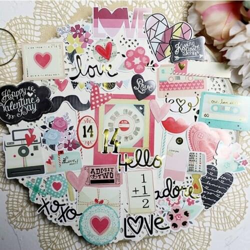 KSCRAFT 52pcs Love Songs Paper Stickers for DIY Scrapbooking/photo album Decoration Card Making Crafts