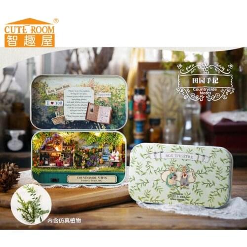 Doll House Diy miniature puppenhaus 3D Wooden Puzzle miniaturas Furniture House Doll For Birthday Gift Toys -Countryside notes