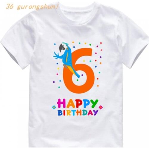 Cute Kawaii Kids T Shirt for Boys T Shirts 6 Year old Girl Clothes T-shirts 6th Birthday Tops for Girls Boy Childrens Clothing