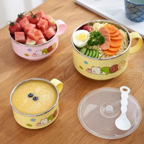 Cartoon Sumikko Gurashi Thermal Lunch Box With Handle Portable Round Stainless Steel Bento Boxes Food Storage Container For Kids