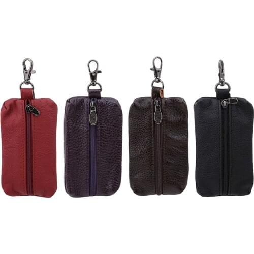Male Key Bags Leather Key Holder Car Men Key Organizer Housekeeper Women Covers Zipper Keys Case Business Bag Pouch Purse
