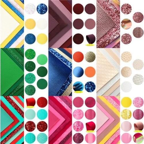 20*33cm Solil Color Faux Synthetic Leather Set Fabric For Bows Leather Crafts DIY Handmade Material,1Yc19701