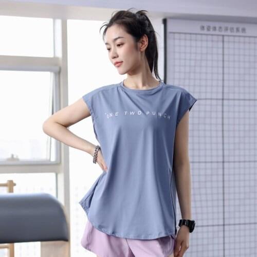 New Sleeveless Loose Sports T-shirt Fat Girl Fitness Running Yoga Clothes Crop Gym Top Workout Shirt