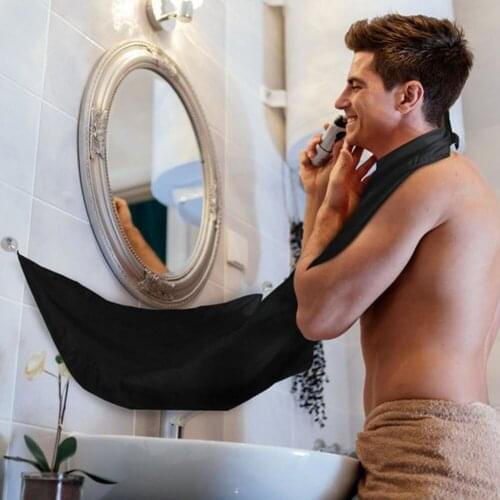 New Man Pongee Beard Care Shave Apron Bib Trimmer Facial Hair Cape Sink Black Shaving Clean Tool Household Cleaning Protection