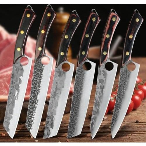 Stainless Steel Kitchen Knife Chef Knife 3CR13 Slicing Cooking Knife 8'' 8.5'' Forged Filleting Wood Handle Knife Cooking Tools