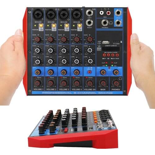 Original YAMAH Bluetooth 6 Channel Karaoke DJ Laptop PC Live Mixer 4+2 Sound Card Mixing Console with USB 48V Phantom