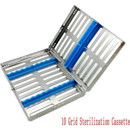 10 Grid Dental Sterilization Rack Surgical Autoclavable Sterilization Box Dental Cassette Disinfection Tray Dentist Tools