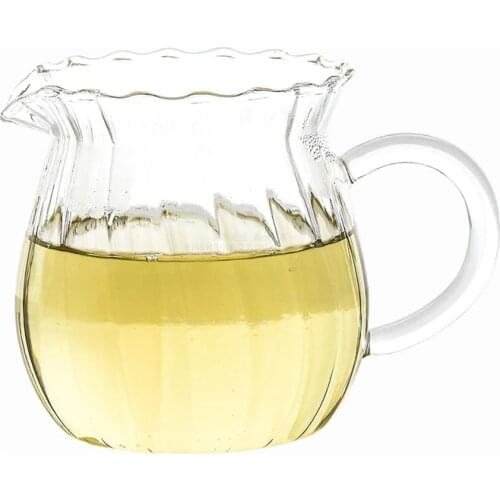 Stripes Glass Creamer,Milk Jug,Teacup,Heat Resistant and Ultra-thin,Housewarming Gift for Tea Coffee Lovers