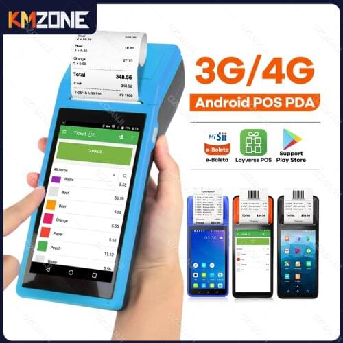 3G 4G Android POS PDA Handheld Terminal Bluetooth Wifi 58mm Receipt Thermal Printer Scanner Support NFC SII POS Machine