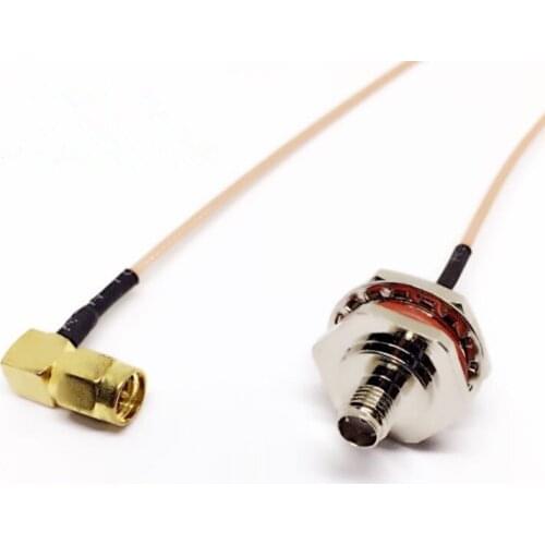 Plating Silver SMA Male To M16 Type SMA Connector Bulkhead Hexagon AP Waterproof Plug RF Coaxial Cable 20cm