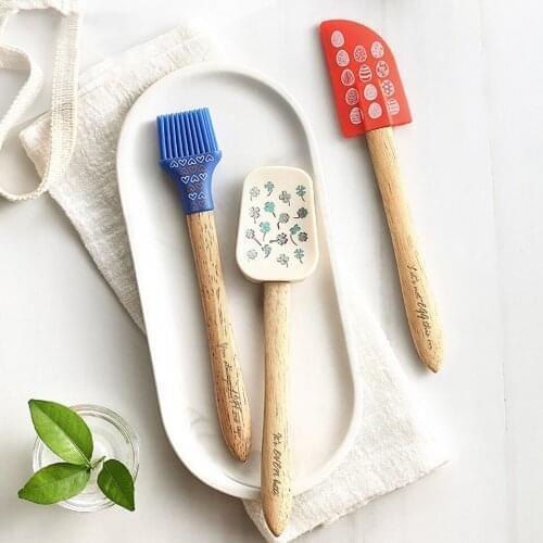 Silicone Spatula Food Grade Non-stick Butter Cooking Scraper Brush Cookie Cake Kitchen Baking Mixing Cream Tool
