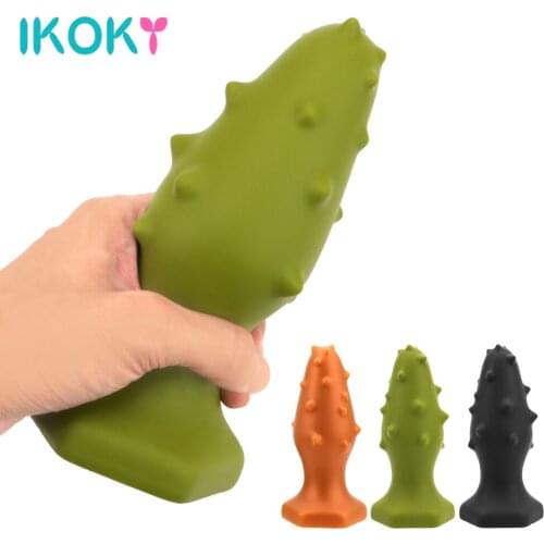 Super Soft Large Anal Plug Soft Thorn Beginner Games Anus Dilator Massage Liquid Silicone Anal Expansion Sex Toys for Women Men
