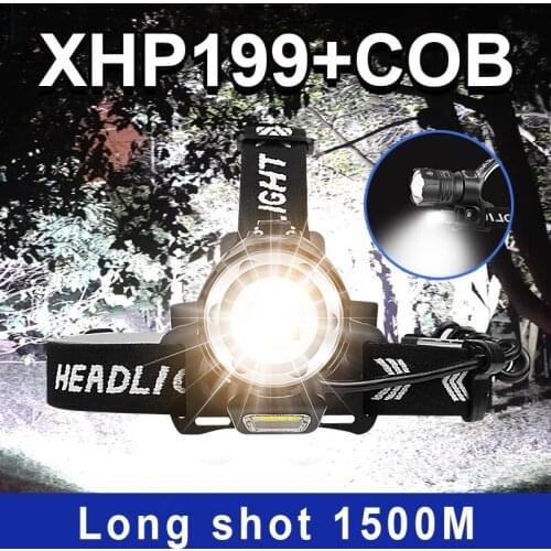 Super XHP199 LED Powerful Headlamp Head Flashlight Rechargeable Head Lamp Light XHP160 Fishing Headlight 18650 Usb Camping Torch