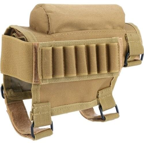 Tactical Rifle Buttstock Cheek Rest Gun Accessories Military Hunting Bag Riser Pad Bullet Cartridges Holder Ammo Shell Pouch