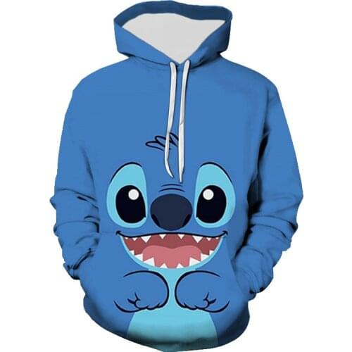 Men Women Children Stitch Hoodies 3D Printed Fashion Sweatshirts Boy Girl Kids Pullover Long Sleeve Streetwear Casual Coat