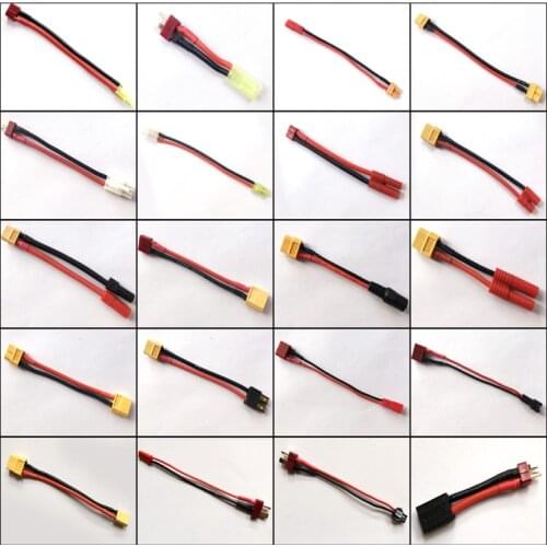 TRX XT60 EC5 EC3 T Deans 4.0mm 3.5MM JST SM Tamiya Plug Female to Male Adapter Connectors 12 14 16Awg 10cm for RC Lipo Battery