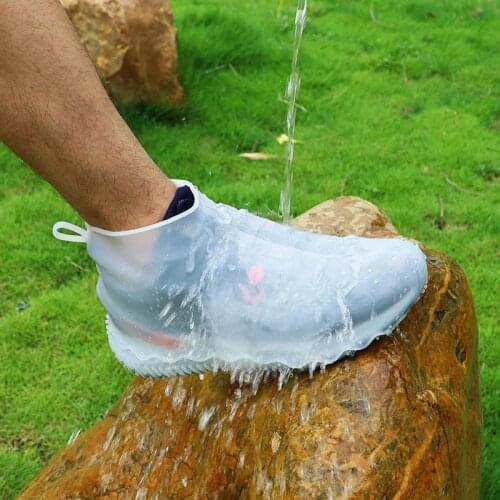 Thicken Silicone Rain Boots Waterproof Shoe Cover Unisex Shoes Protectors Transparent Non-Slip Rainproof Suit Rain Coat
