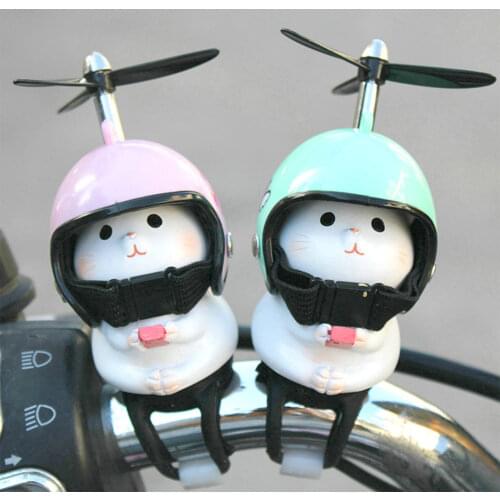 Bicycle A Variety Of Cartoon Handlebars Propeller Decorations Cute Cats With Propellers Bicycle Helmet Accessories Helmets