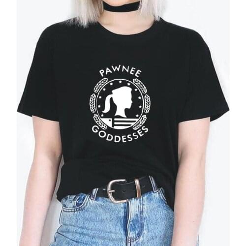 Pawnee Goddesses Harajuku T Shirt Women Tops Pawnee Parks and Recreation Leslie Knope Pawnee Goddesses Casual Tee Shirt Femme