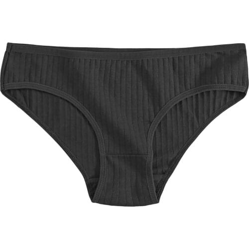 Womens Cotton Panties 1Pcs Soft Striped Women Underpants Solid Girls Briefs Sexy Female Lingerie M-L Comfort Underwear Panties