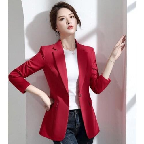 Free Shipping Spring Autumn New Korean Version Slim Temperament Casual Versatile Top Women Coat Suit Women Work Wear Coat