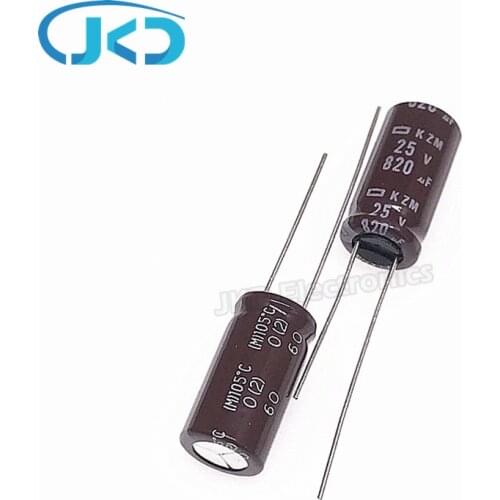 10pcs 820uF 25V820UF NCC KZM Series 10*20mm Low ESR / Impedance 25V820uF Aluminum Electrolytic Capacitor NIPPON CHEMI CON