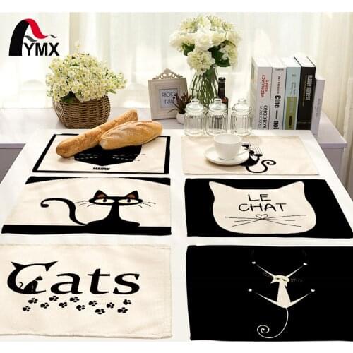 42*32cm Cat Napkins danish white polyester cotton table home decor Table Napkins Wedding-cloth-napkins