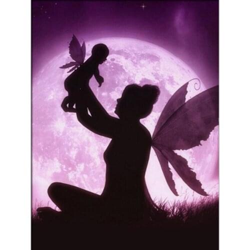 5D DIY full diamond diamond painting cross stitch kit mosaic maternal love pattern cartoon fairy diamond embroidery home decorat