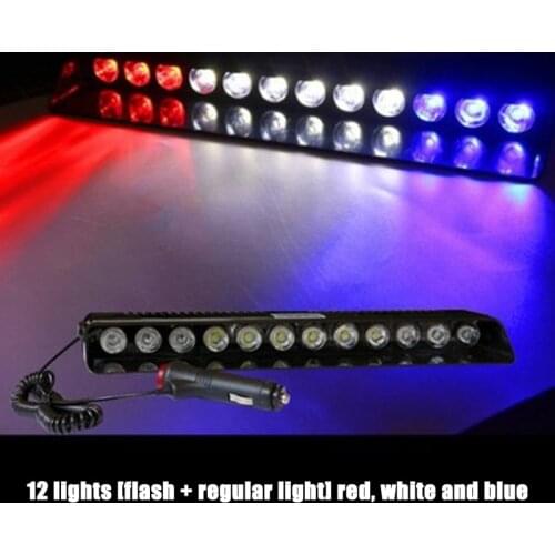 Car Light Modification 12LED Suction Cup Strobe Police Lights Auto Warning Flashing Light Shovel Lamp