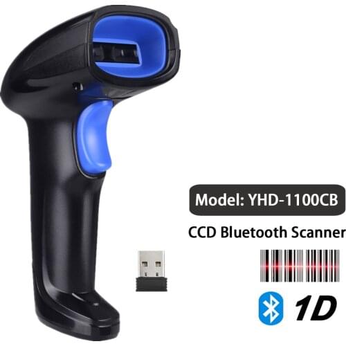 YHDAA Bluetooth Barcode Scanner 2.4G Wireless USB 3-in-1 CCD Cordless Bar Code Reader 1D for Computer and Android iOS Phone