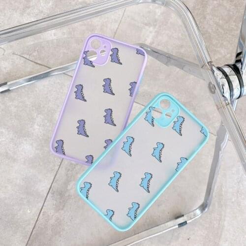 Dinosaur Crocodile Phone Case for iPhone X XS MAX XR 12 11 Pro Max 6s 7 8 Plus SE 2020 Cute Couple Hard Shockproof Back Cover
